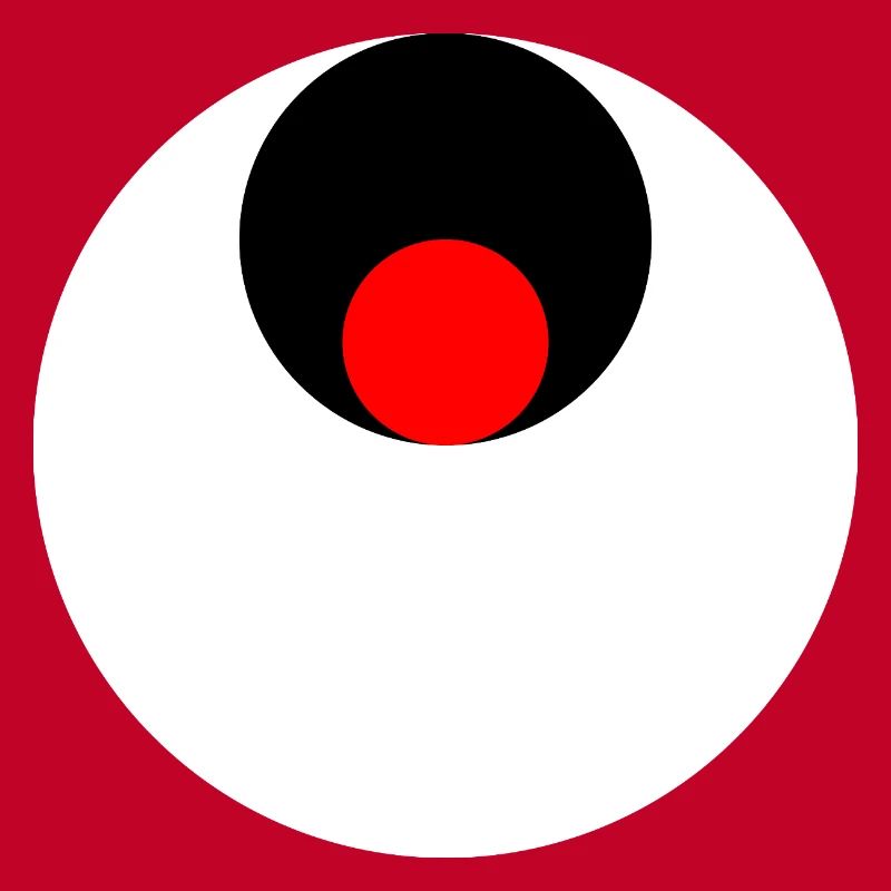 3 cercles, blanc, noir et rouge