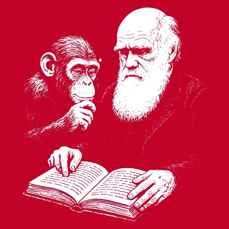 Charles Darwin étudie avec Monkey