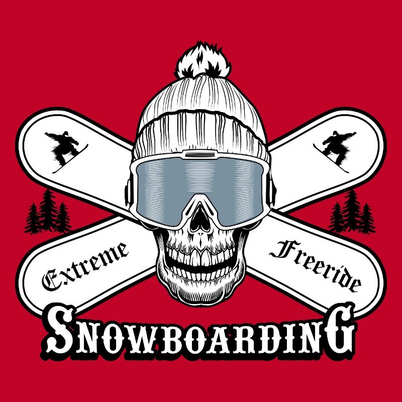 Graphique de crâne de snowboard