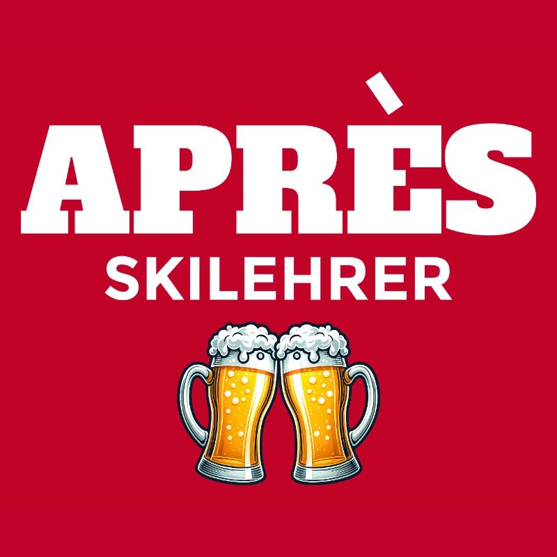 Après ski instructor with beer mugs