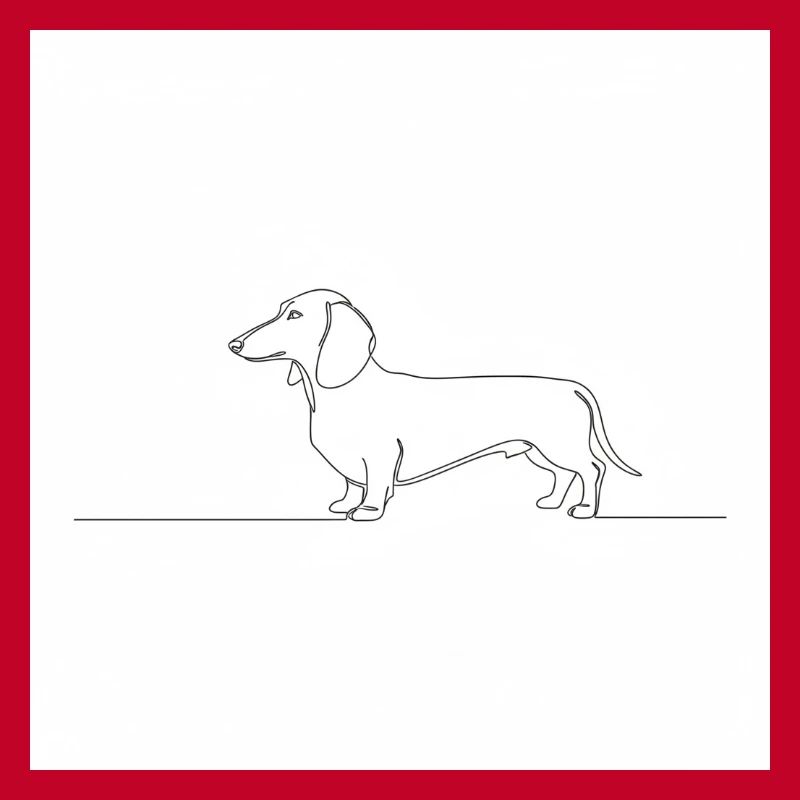 One-line dachshund illustration