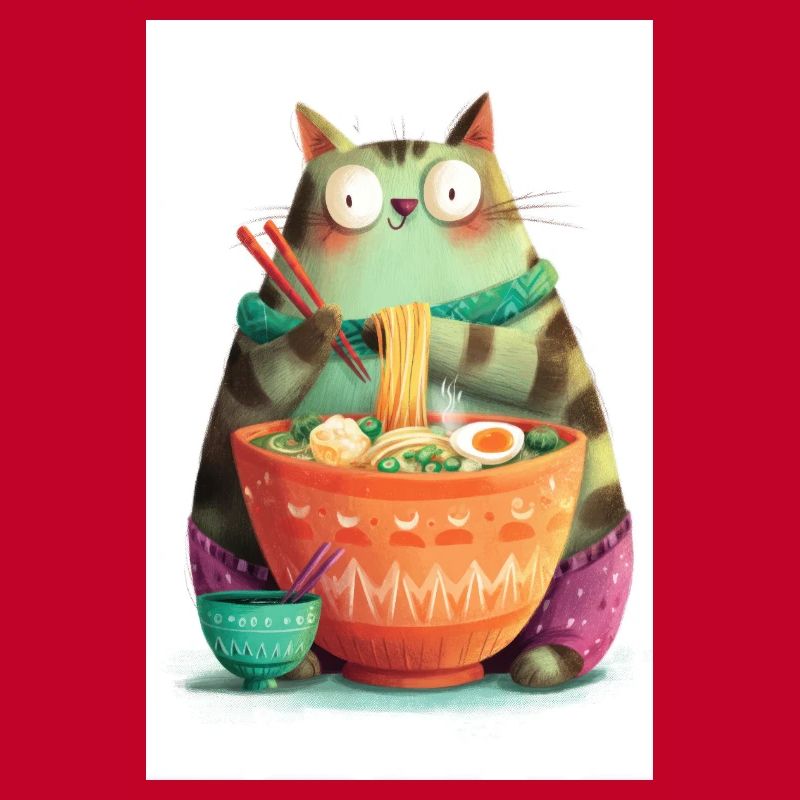 Ramen-Katzen-Festmahl