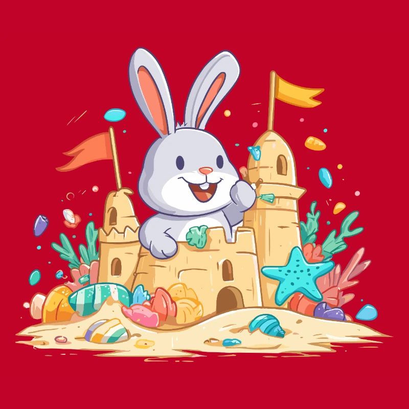 Un lapin d’été dans la basse à sable