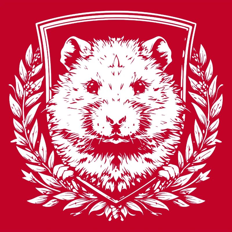 Blason de hamster avec couronne de laurier