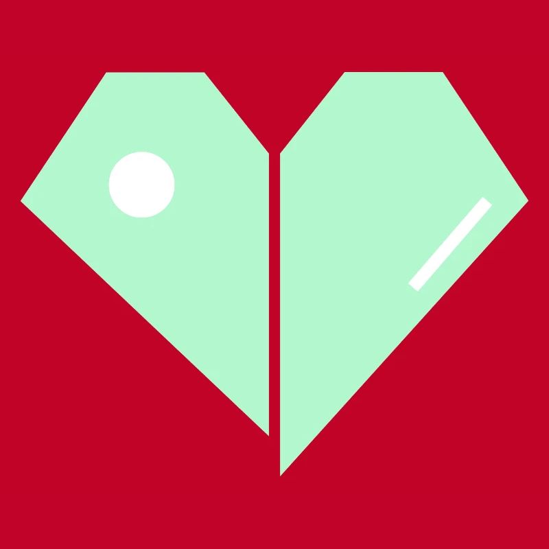 Mint Heart Split Minimalist