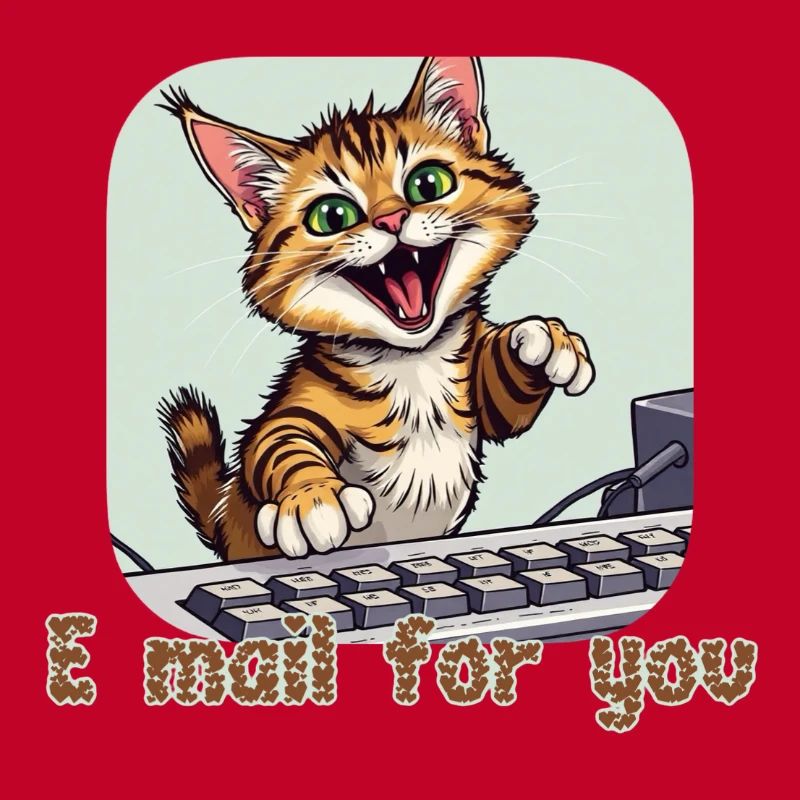 Katzenkomposition: Mailkätzchen am PC