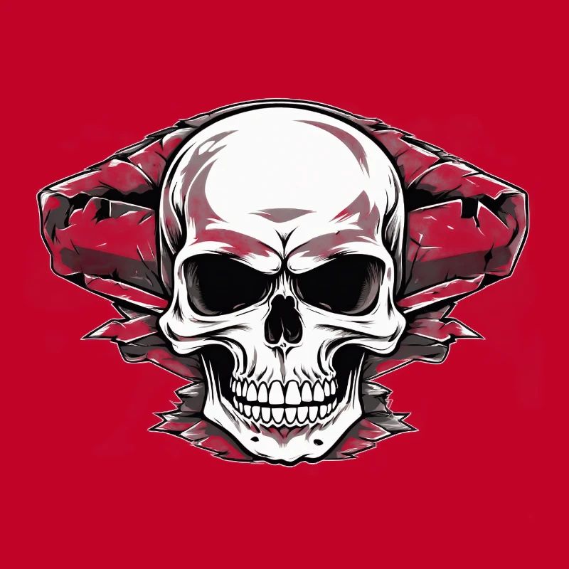 Skull through rock face