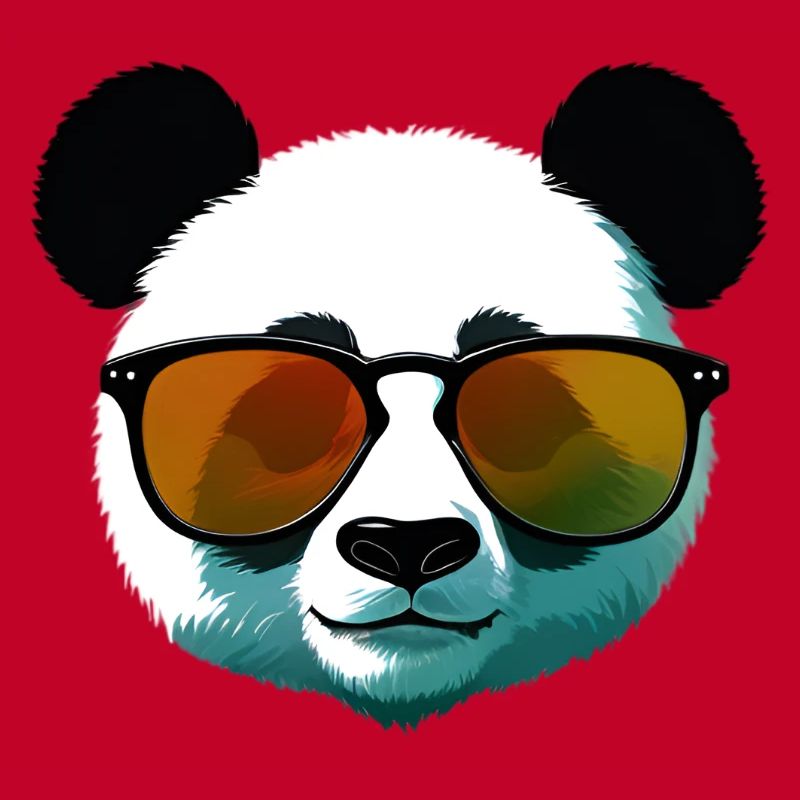 Dégradé de panda avec lunettes de soleil