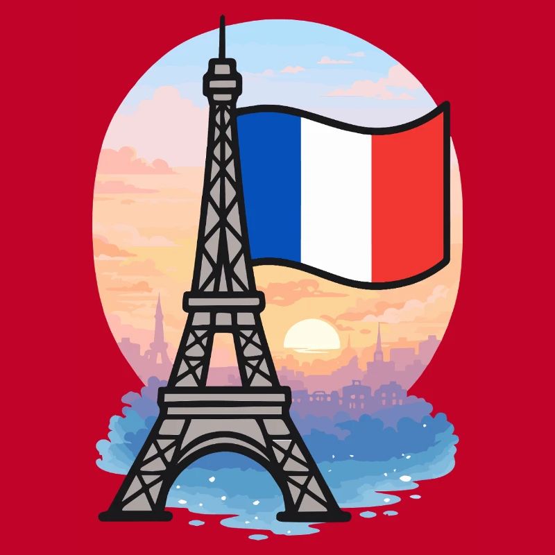 Tour Eiffel Paris Drapeau français