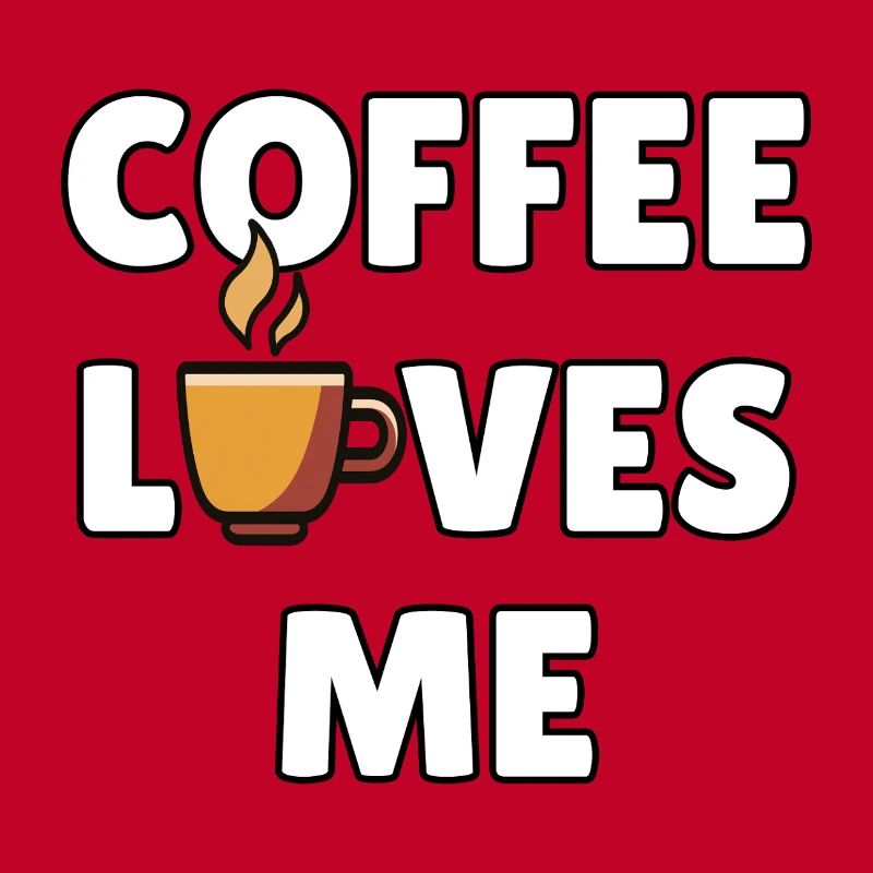 Kaffee liebt mich – Lustige Kaffeebotschaft – Kaffeehumor