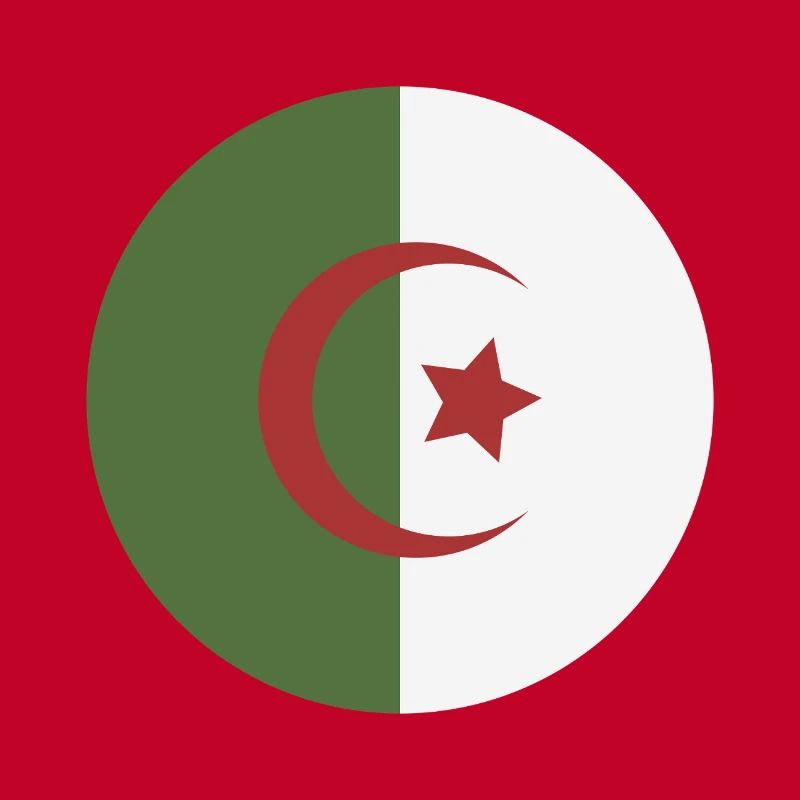Drapeau rond d’Algérie