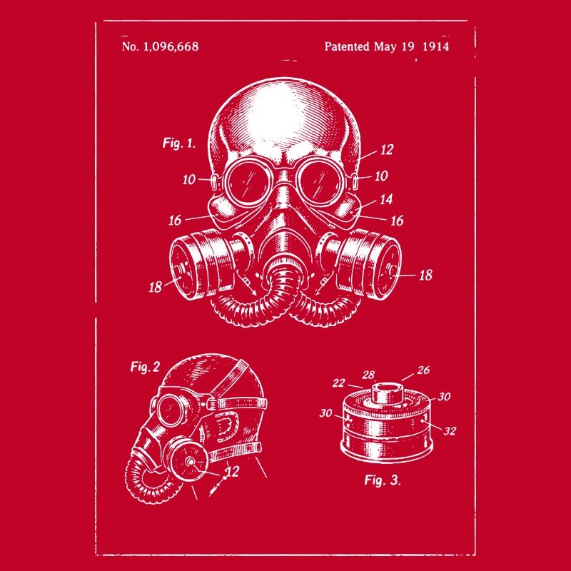 Illustration du plan du masque à gaz