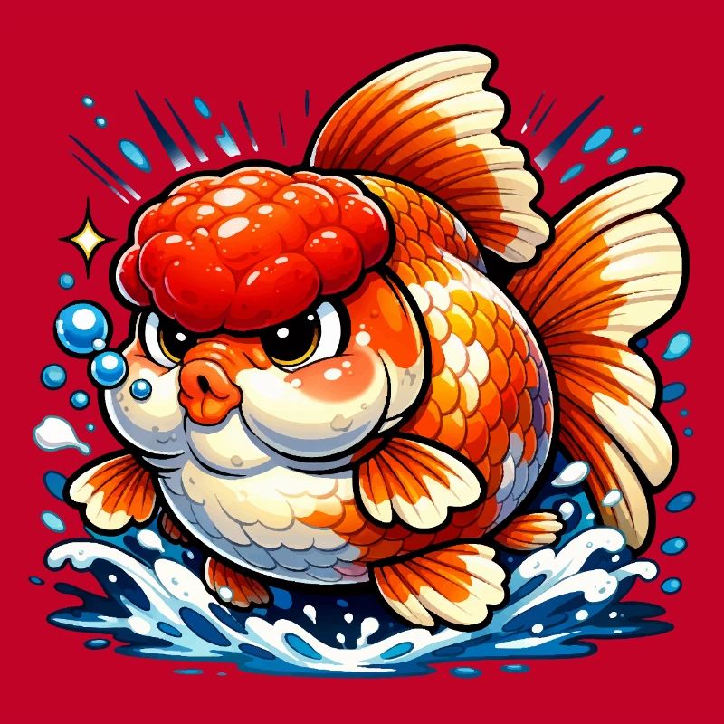 Poisson rouge Oranda gras de haute qualité