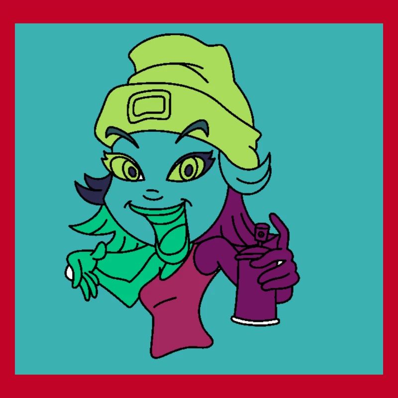 Neon-Graffiti-Maskottchen