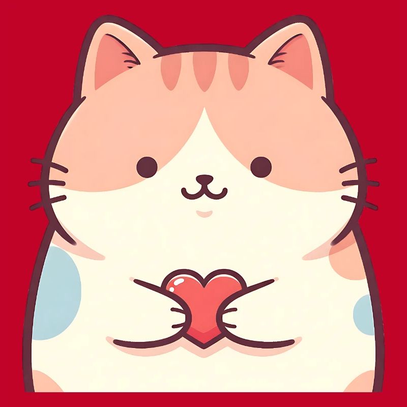 Kuschelkätzchen Herz Cartoon Katze