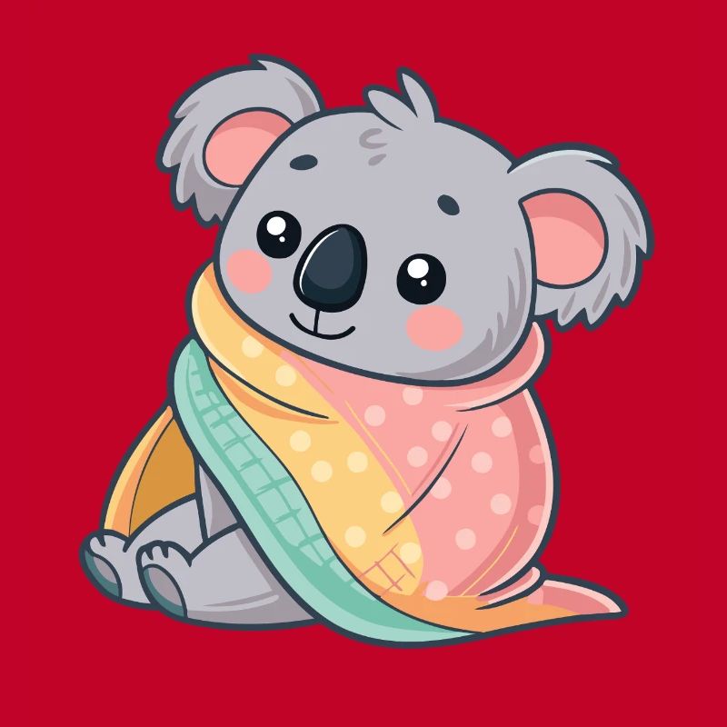 Koala cosy sous couverture