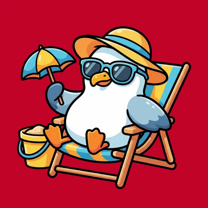 Sun-style beach penguin