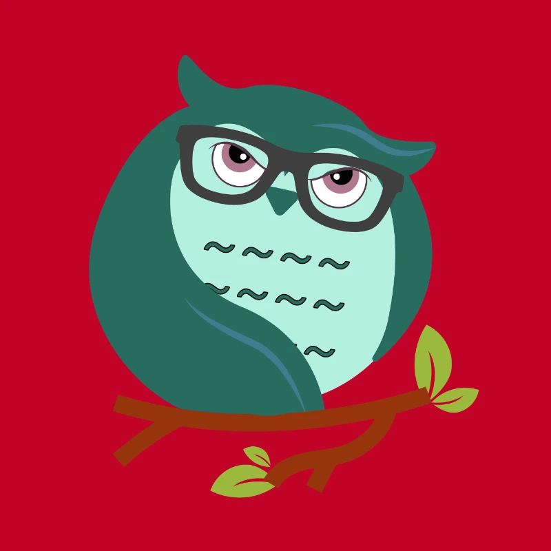 Cartoon-Eule mit schicke Brille
