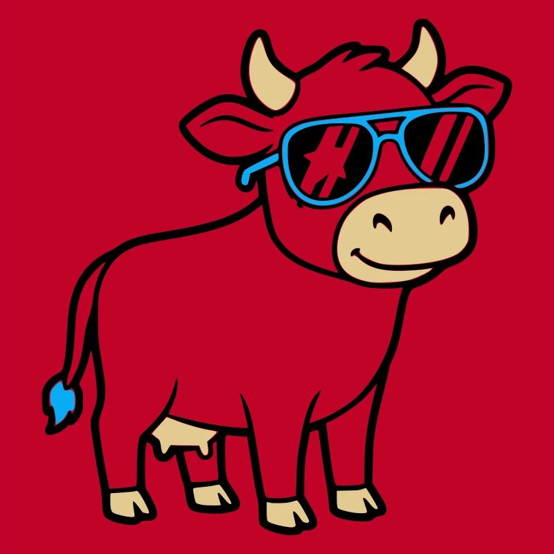 Cool Cow Sunglasses Casual Vector