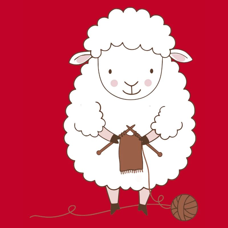Sheep Knitter Wool and Needles