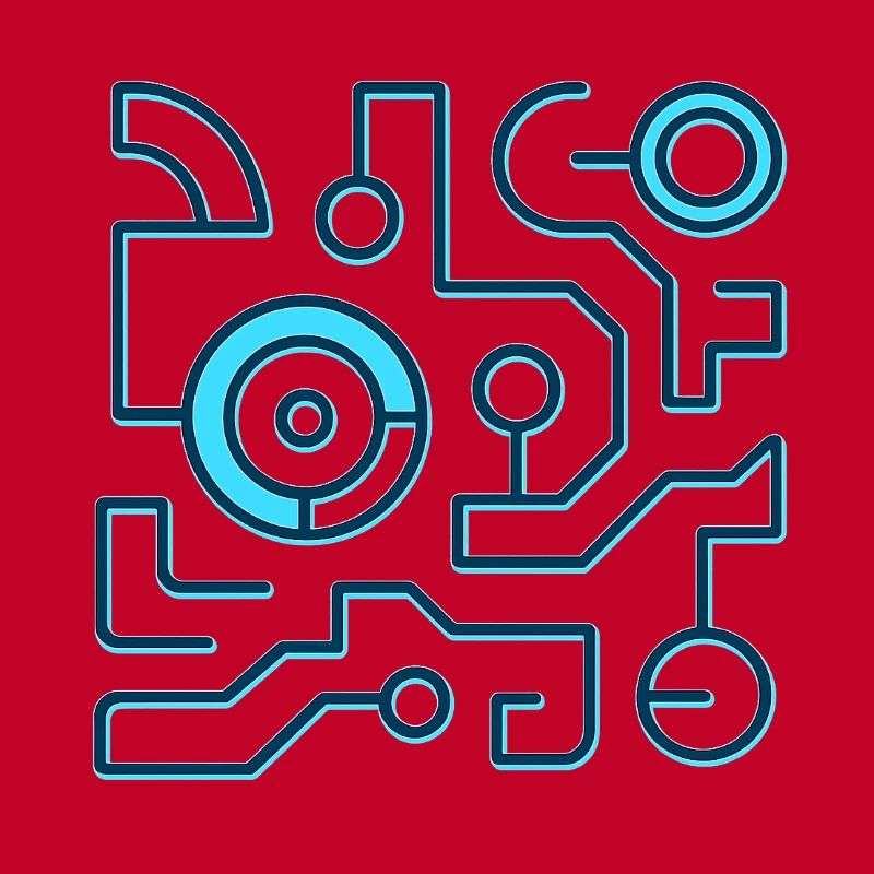 Neon Circuit Blue Lines