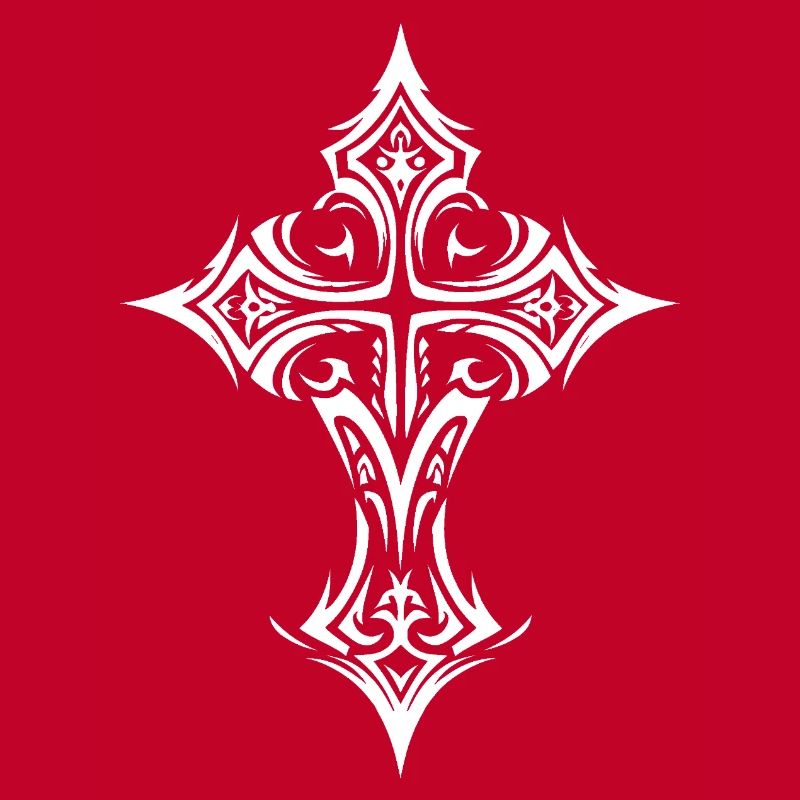 Filigrane de croix orné