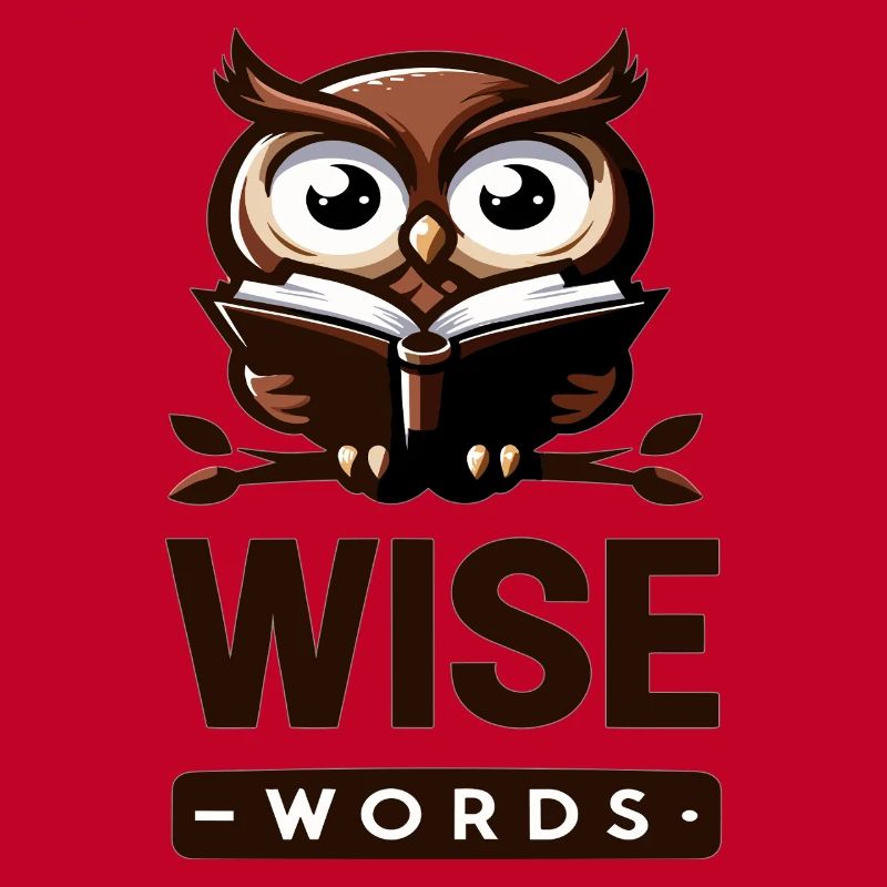 Weise Eule mit Buch – Wörter
