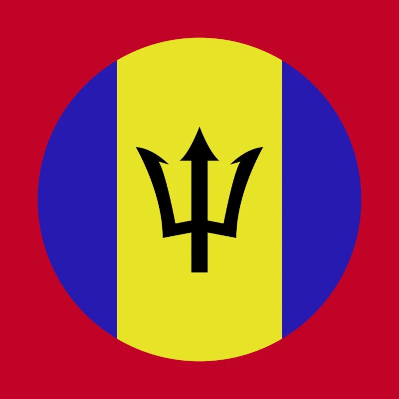 Drapeau rond de la Barbade