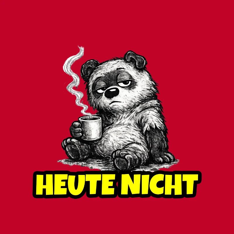 Heute nicht – Grumpy Bär mit Kaffee (Sketch)