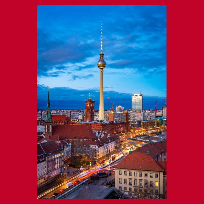 Berlin Skyline Abendlicht