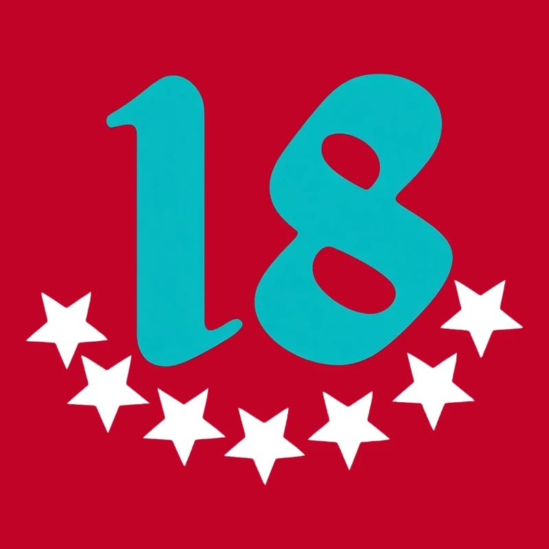 18 Star Pattern, Numbers, Birthday