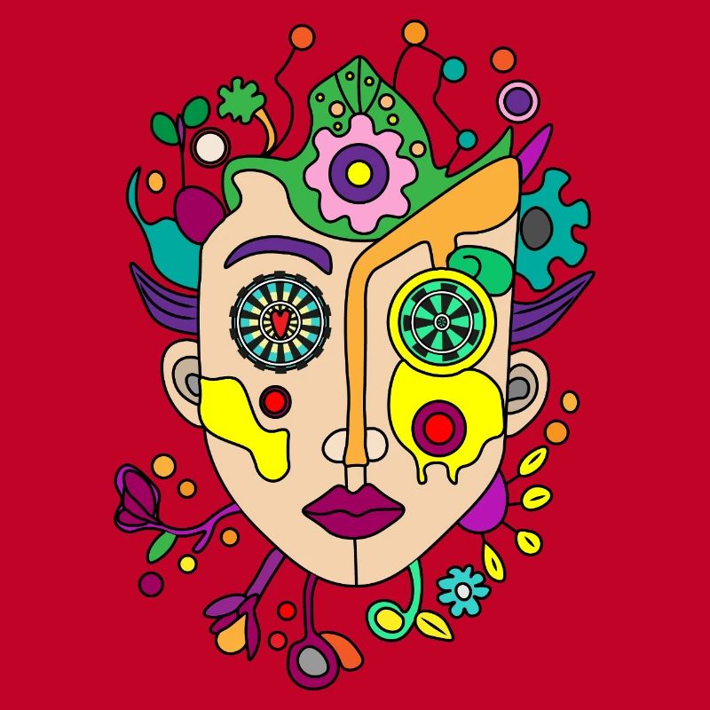 Kaleidoscopic split face