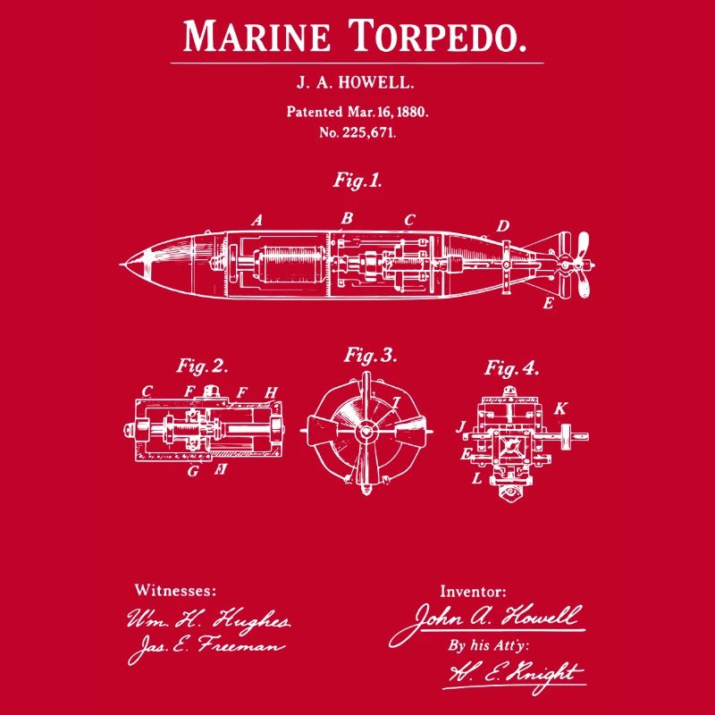 Plan de brevet pour torpilles marines