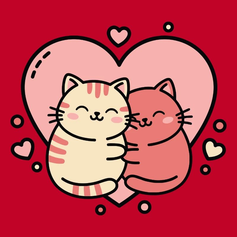 Duo de câlins de chat sincères