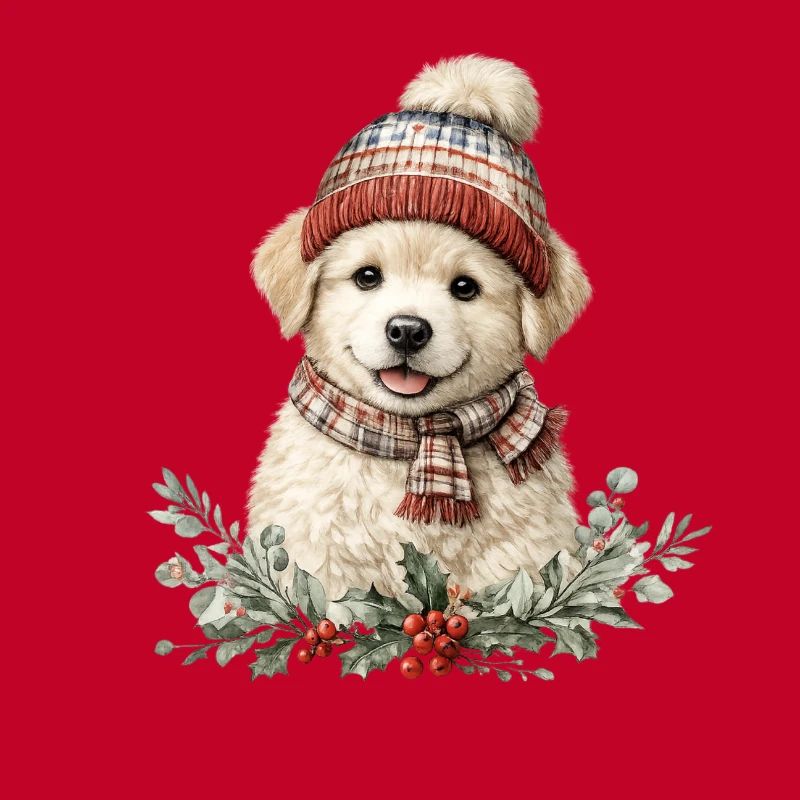 Winter Paw Dog with Hat
