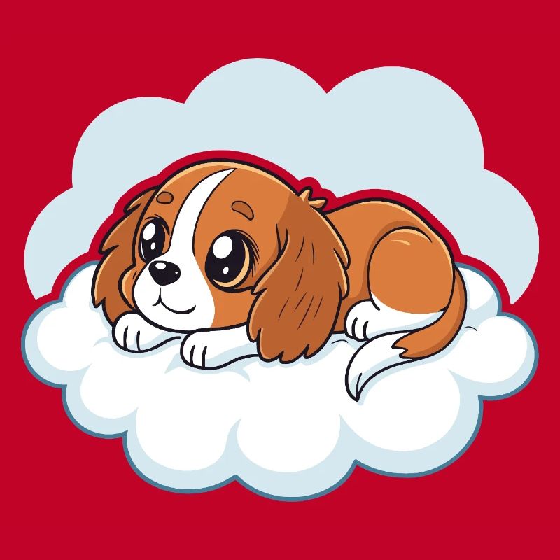 Cavalier King Charles Puppy Dreamer on a Cloud