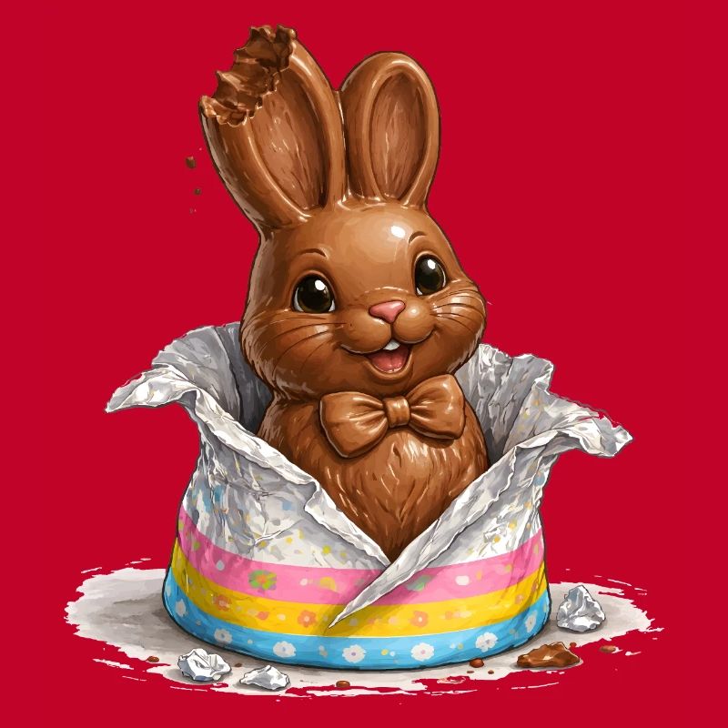 Chocolate bunny in Easter egg