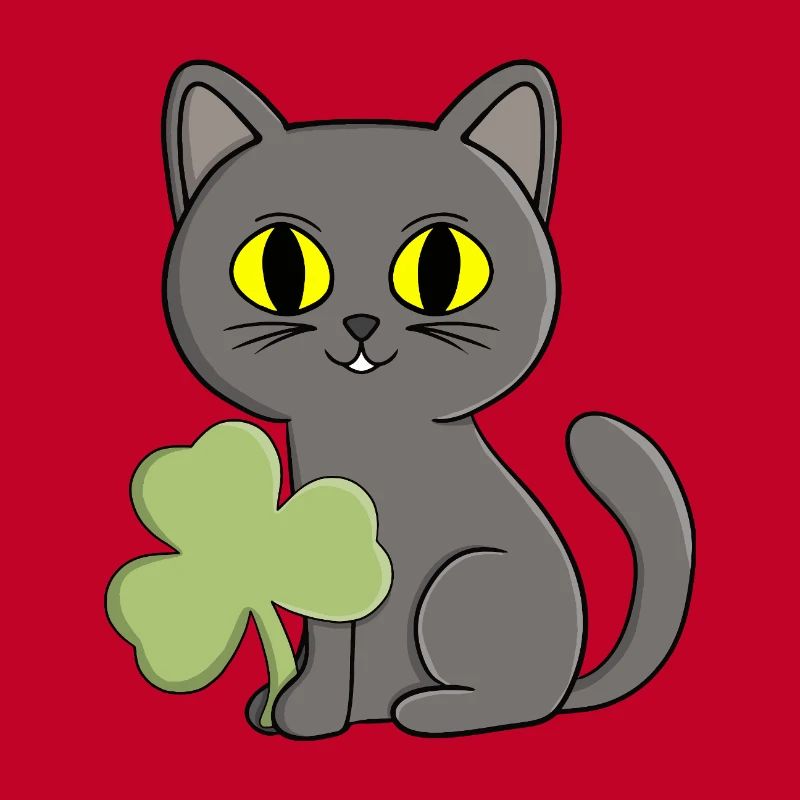 Grauer Katzen-Kleeblatt-Anhänger