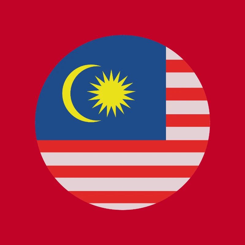 Drapeau rond de Malaisie