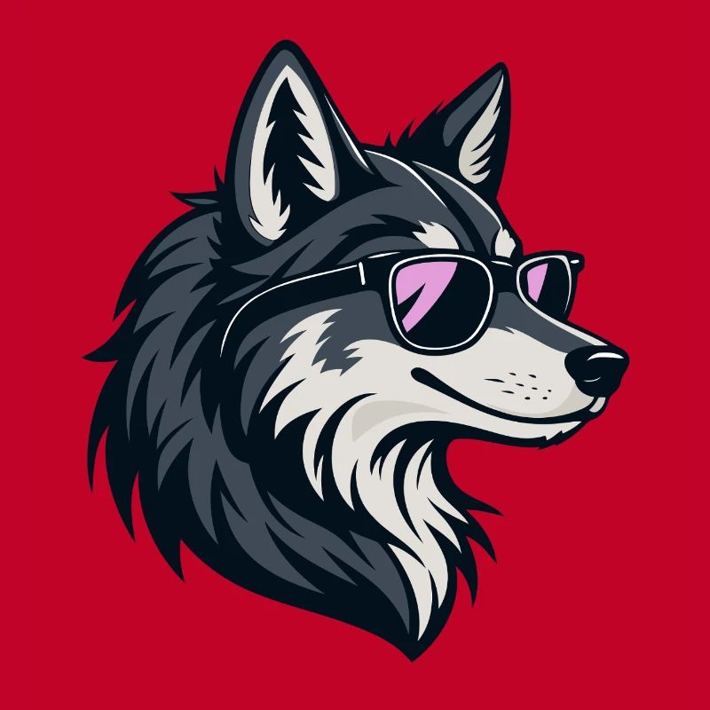 Chic wolf with rose-colored glasses