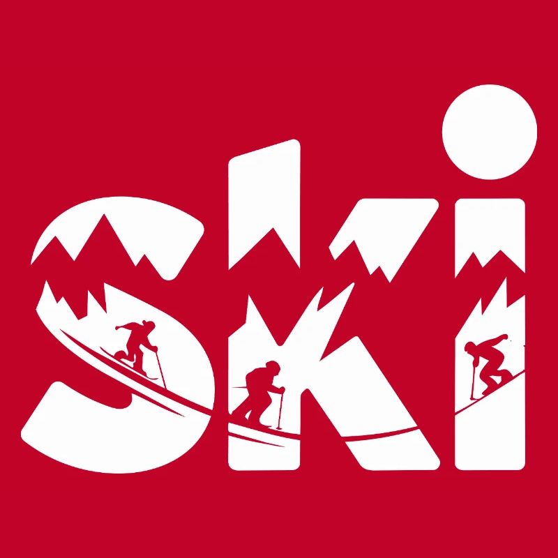 Ski Mountain Panorama Typo Design