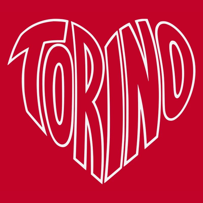Torino, Turin Heart Typography