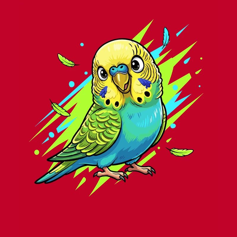 Explosion de couleurs de perruche néon