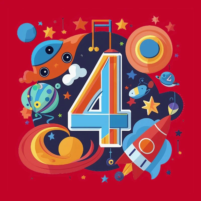 Weltraum 4er Geburtstag Raketenwelt
