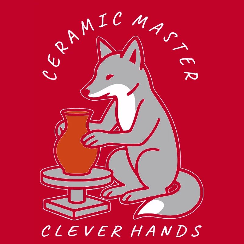Ceramic Master Fox on Pottery Wheel