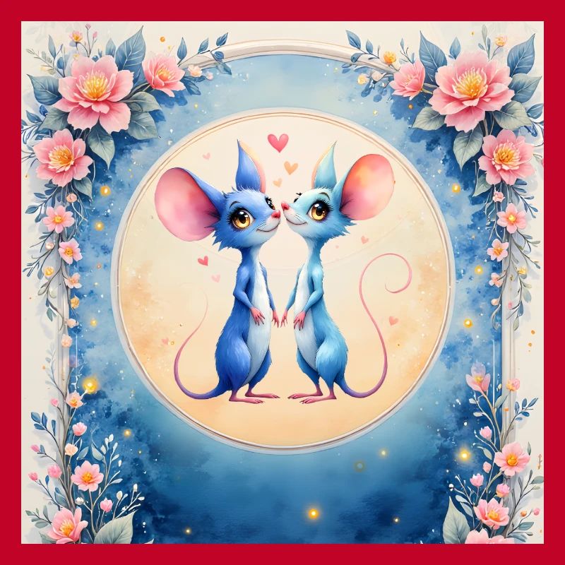 Souris bleues amoureuses