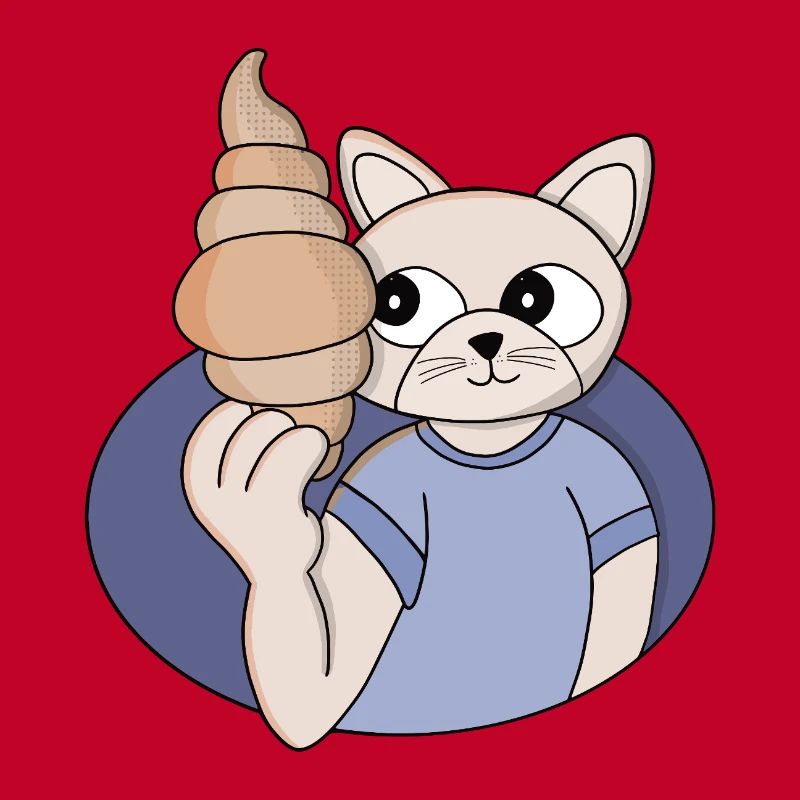 Lustige Croissant-Katze