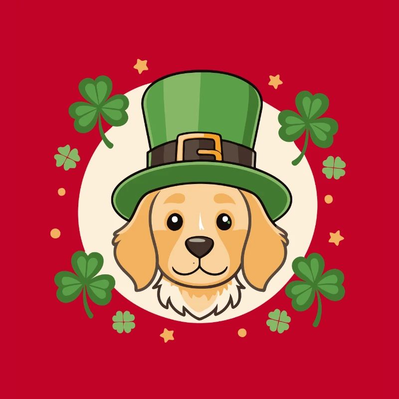 Chien Labrador Leprechaun Vert et Trèfles