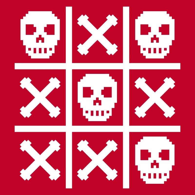 Pixel Schädel und Knochen Nuller & Kreuze