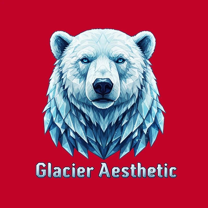 Polar Bear Glacier Aesthetic Polygon